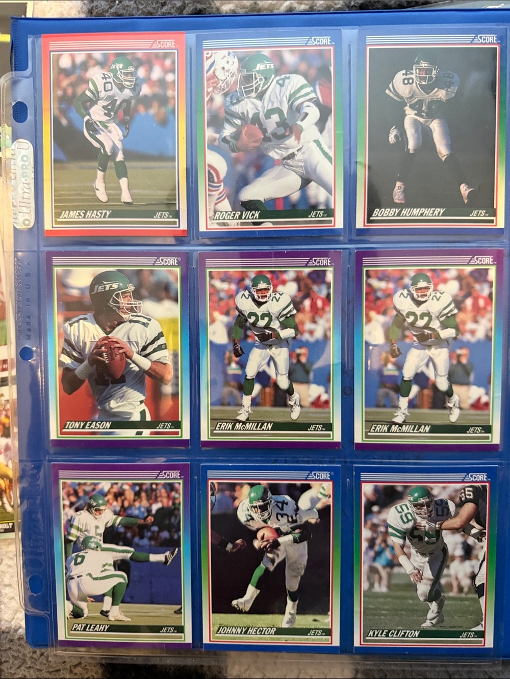 NFL Trading Card Page - Green/White -